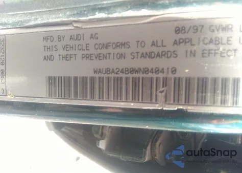 1998 Audi A6 из США, поврежденный, VIN WAUBA24B0WN040410